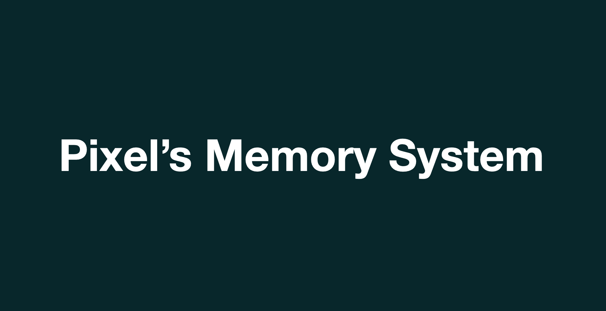 Pixel's Memory System